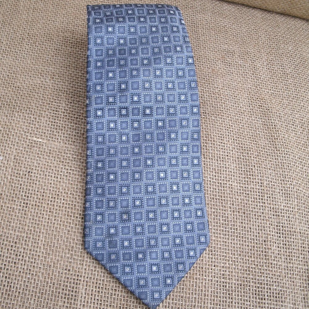 Vintage Stafford Geometric Cubic Pattern Silk Tie